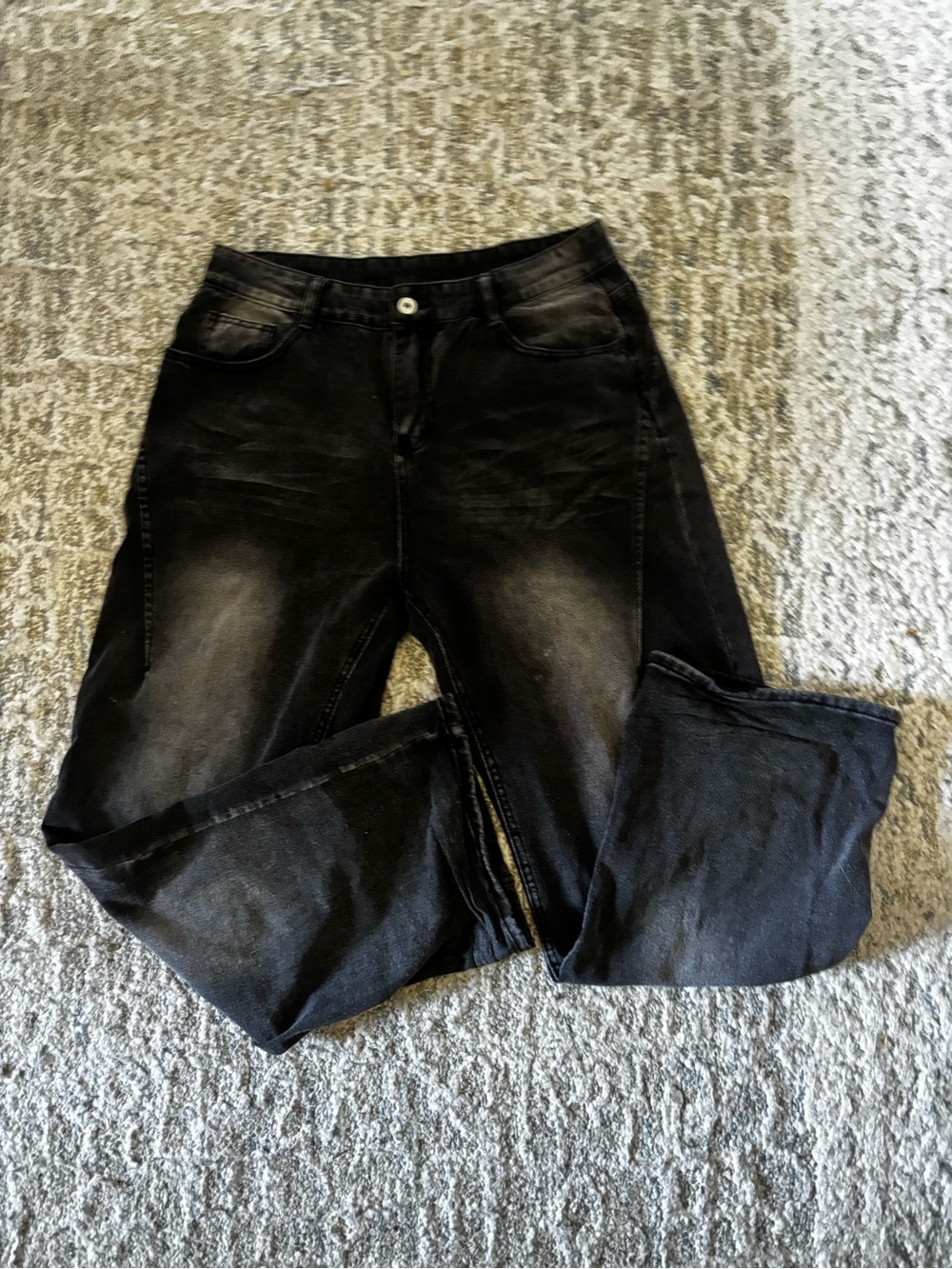 Baggy Black Women's Jeans - Faded Wash